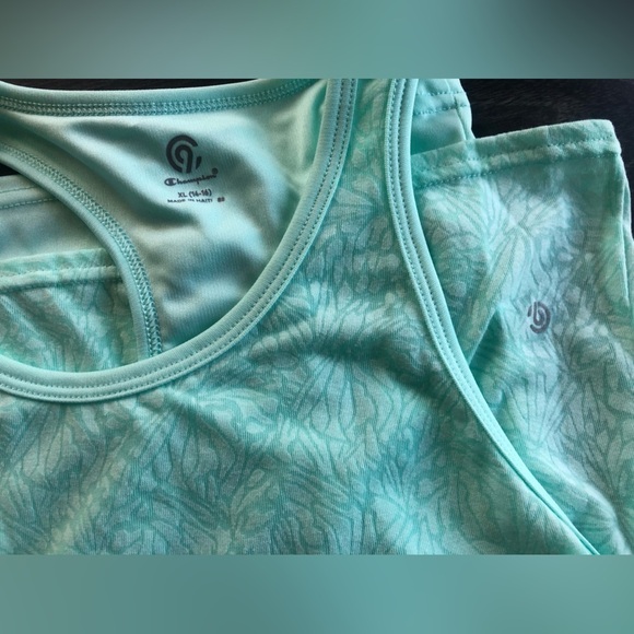 2 Tops! 1 Champion and 1 All in Motion. Girls tank and t-shirt bundle. Aqua Tank - Picture 8 of 13